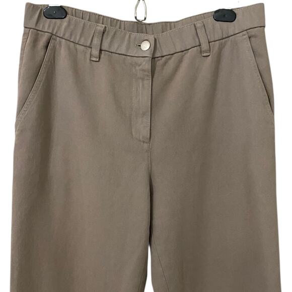 Eileen Fisher Garment-Dyed Utility Organic Cotton Tapered Pant Small Taupe Gray - Picture 6 of 13